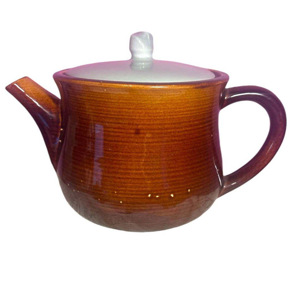 Vtg Red Wing Pottery USA Village Green & Brown Teapot 54oz - Picture 7 of 9